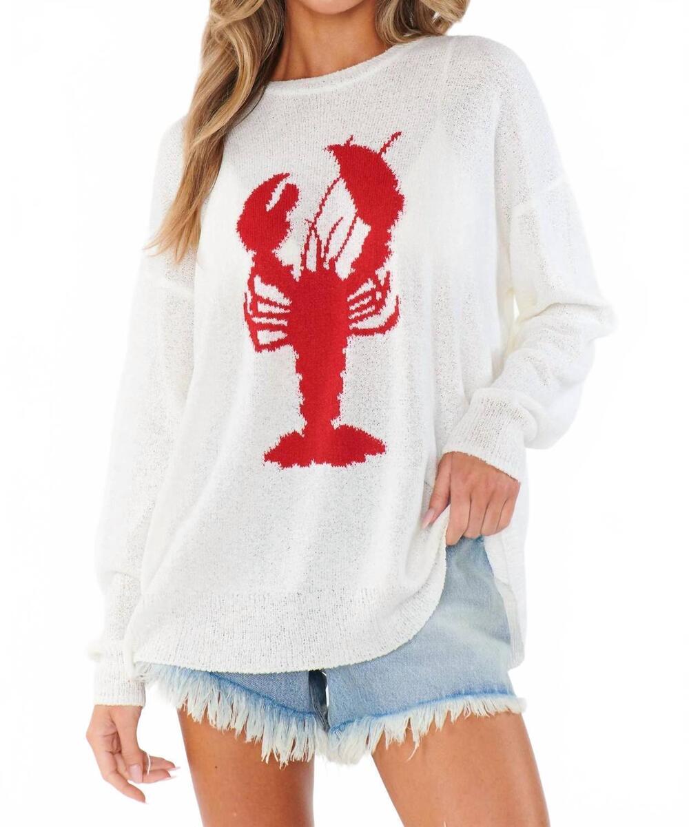 NEW SHOW ME YOUR MUMU woodsy sweater in lobster knit